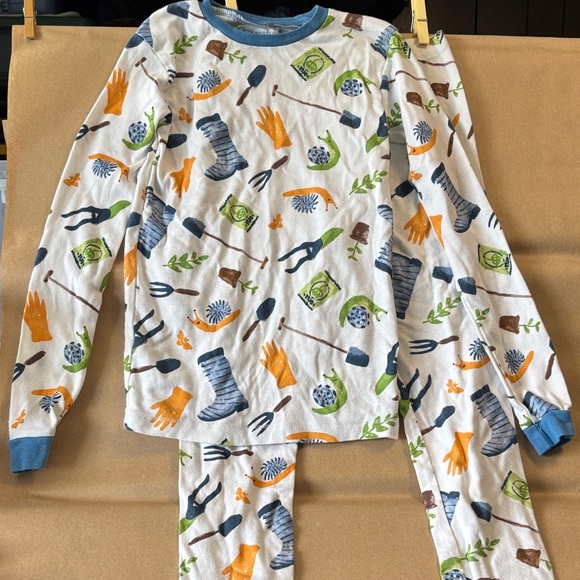 Burt's Bees Other - Burt's Bees Kids Snug Fit Gardening Theme Pajama Set, Blue and Orange, size 10